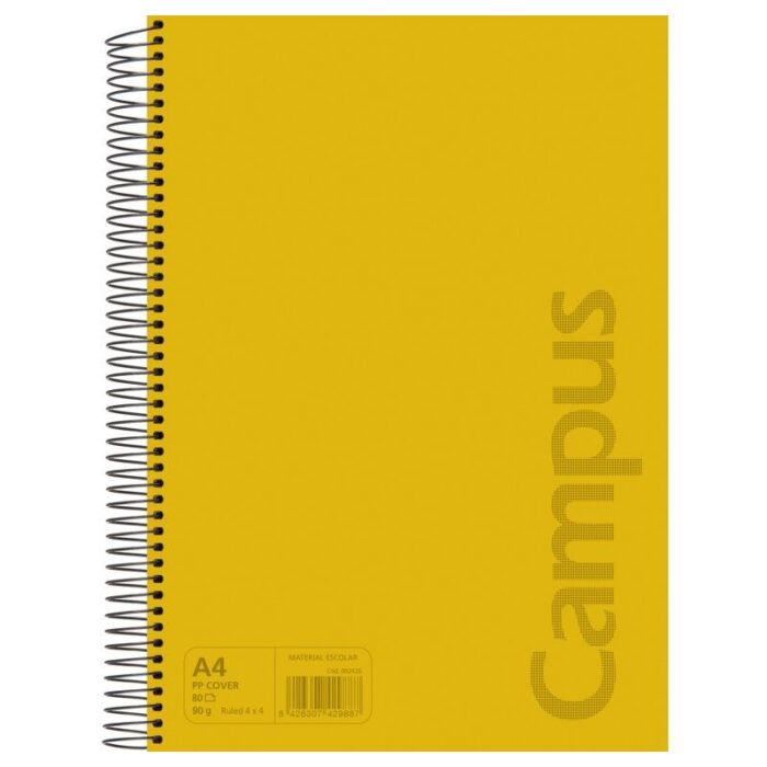 Cuaderno A4 80h tapa polipropileno 90gr pauta 3.5