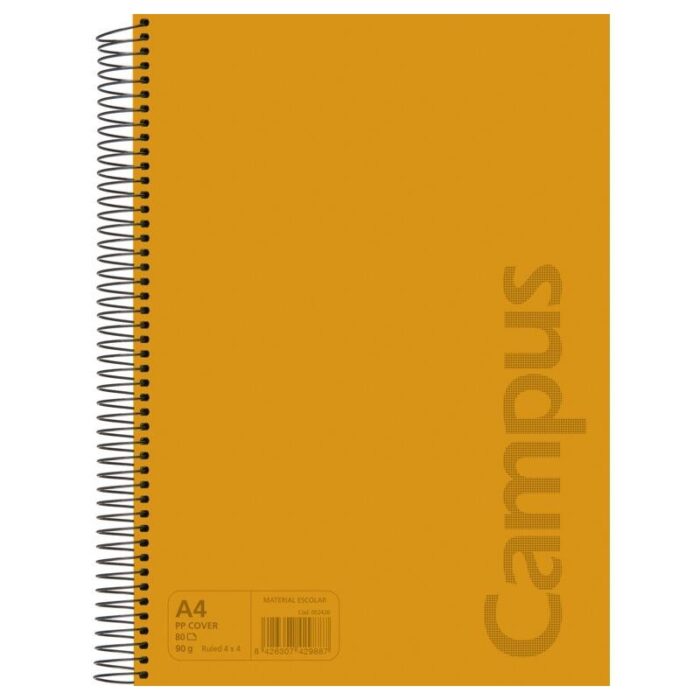 Cuaderno A4 80h tapa polipropileno 90gr pauta 3.5