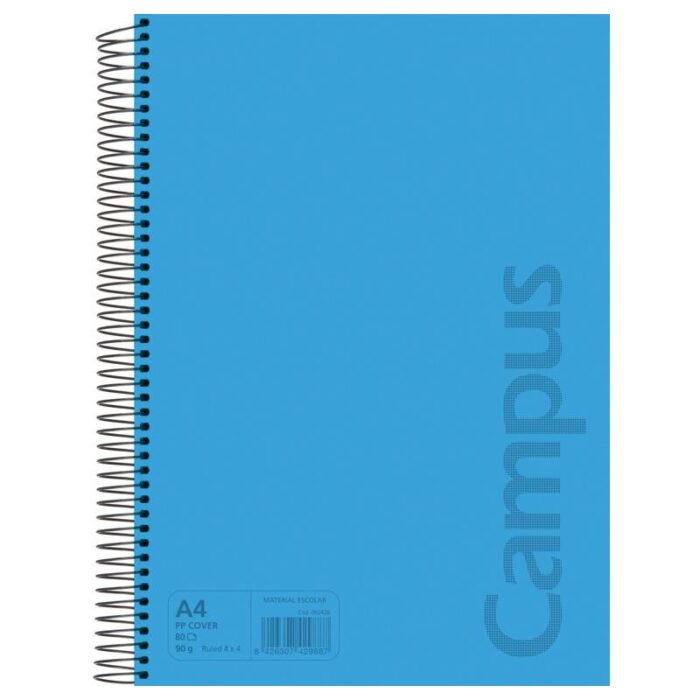 Cuaderno A4 80h tapa polipropileno 90gr pauta 3.5