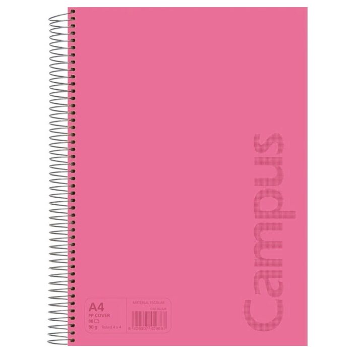 Cuaderno A4 80h tapa polipropileno 90gr pauta 3.5