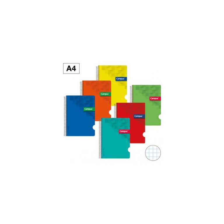 Cuaderno A4 80h tapa polipropileno 90gr cuadrícula 5x5