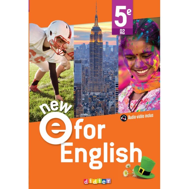 NEW E For english- angles 5e Ed. 2022-livre élève ( 9782278105120 )