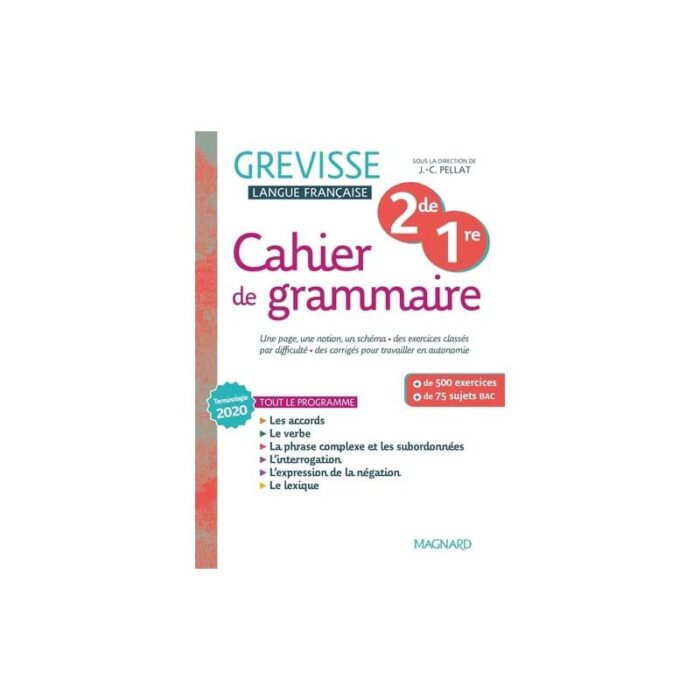 cahier de grammaire 2de / 1re Grevisse ( 9782210117419 )