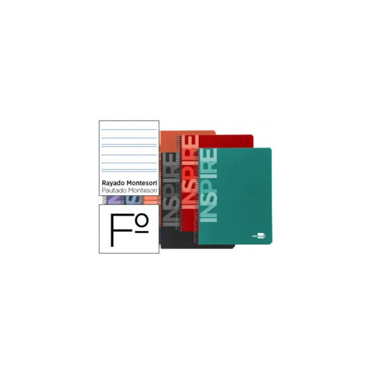 Cuaderno Espiral Rayado Montessori 3,5mm Colores Surtidos